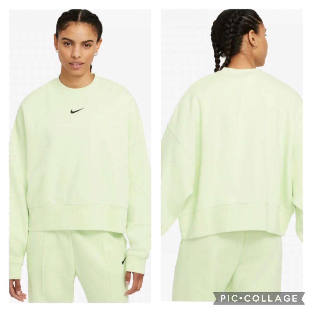 Nike Essential Crewneck Sweatshirt Lime Sherbet Size Medium